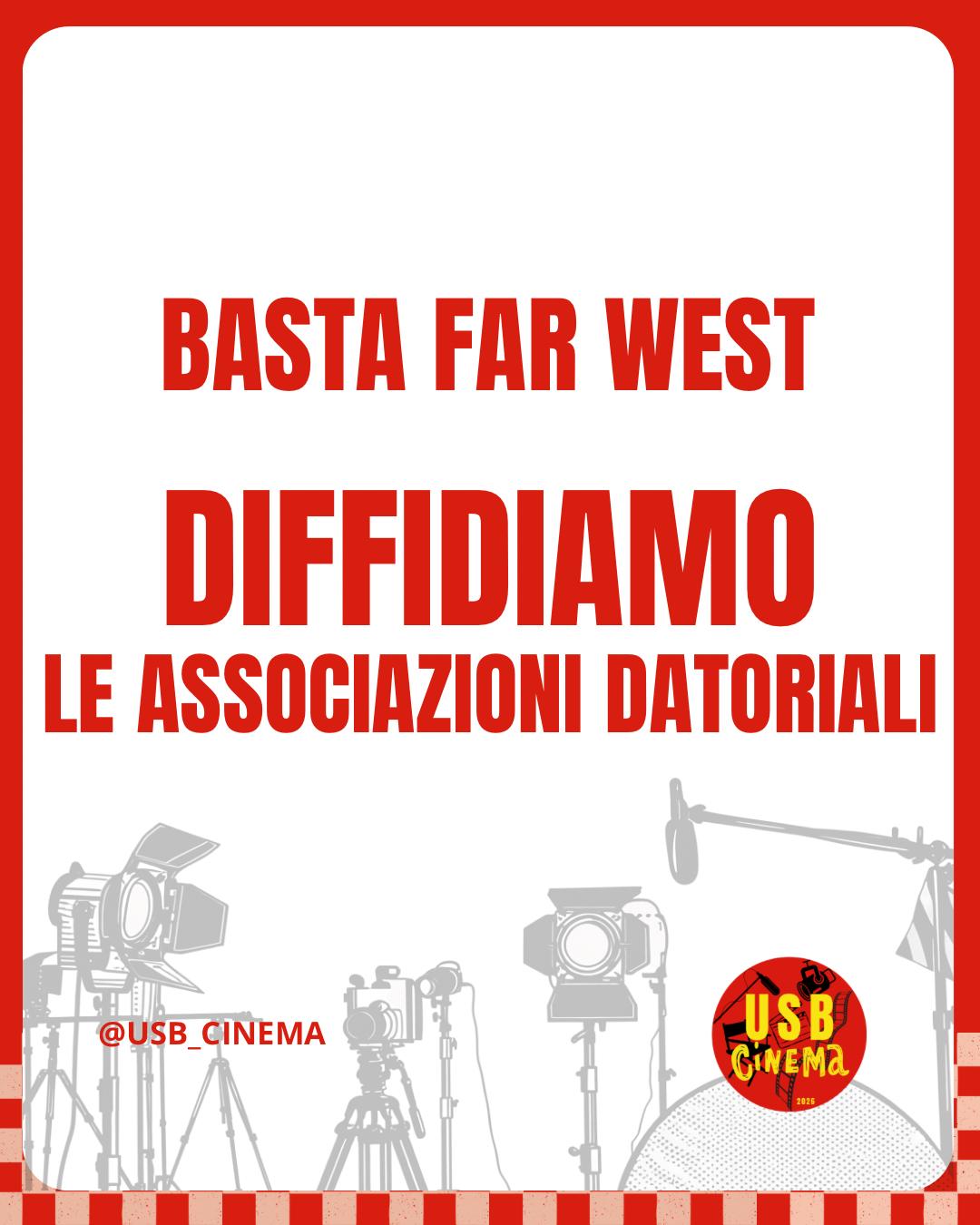 USB Cinema: basta far west su orari, sicurezza e diritti. USB diffida le associazioni datoriali e le produzioni